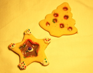 Peppermint stained glass cookies